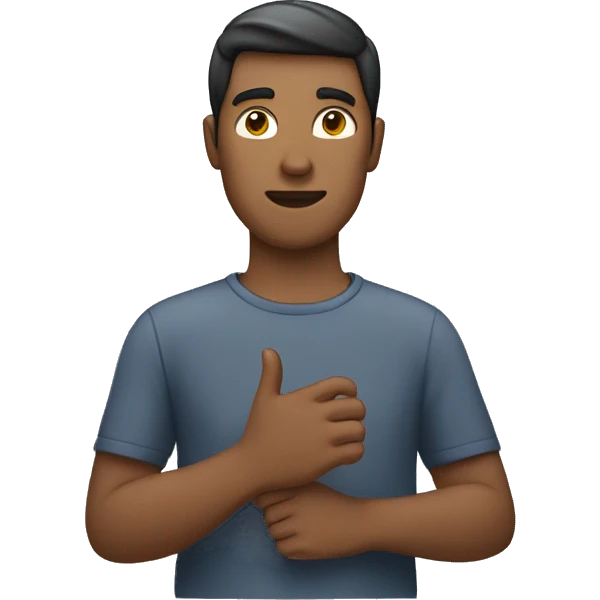 a man with hand posture (hoding object) emoji