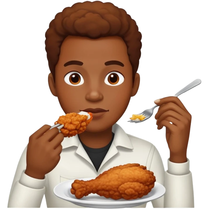 Black person eating chicken  emoji
