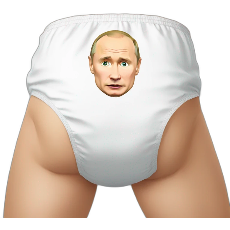 putin shows his butt in a diaper emoji