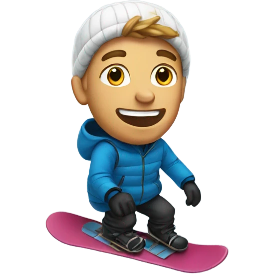 White man snowboarding  emoji