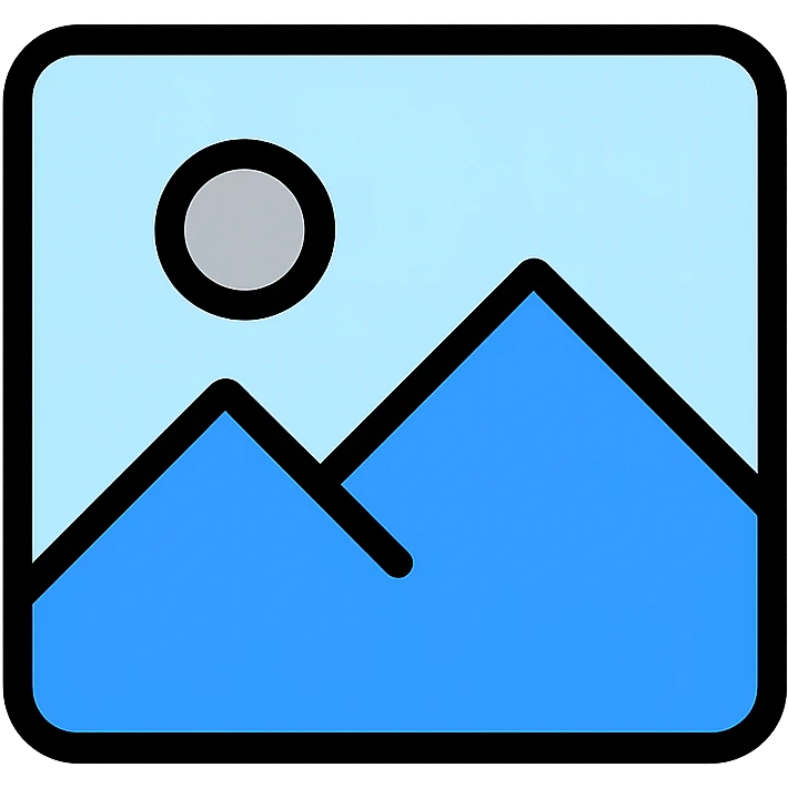 minimal image placeholder emoji with blue and gray color accent, icon style emoji