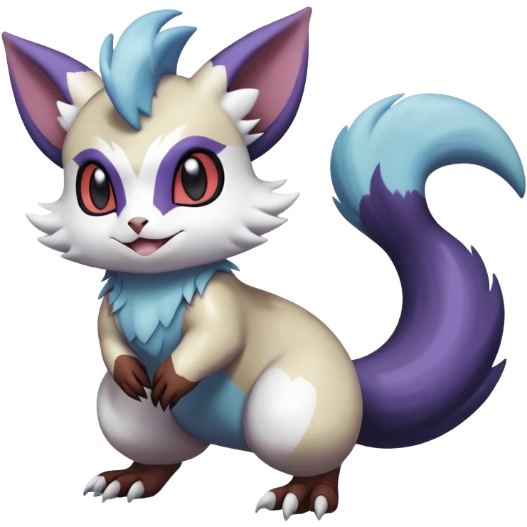Shiny Furret-Absol-Noibat-Noivern-Hybrid (Full body) emoji