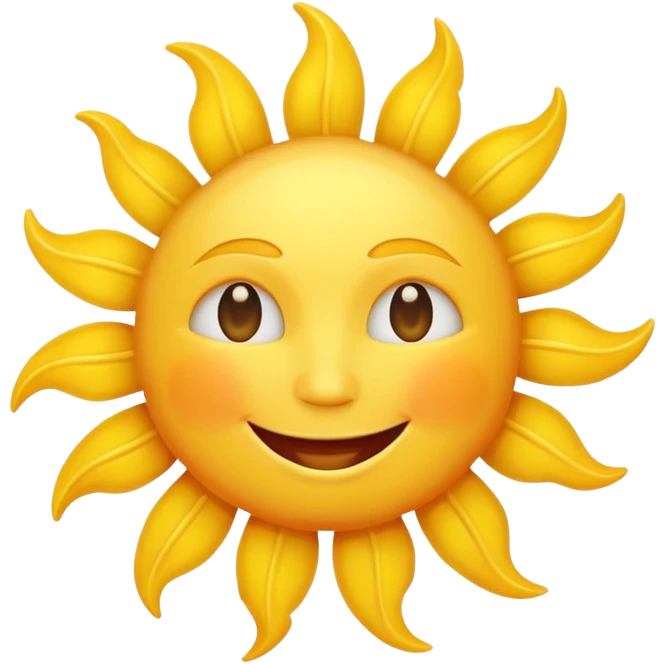 smiling sun emoji, simple and cheerful, no text emoji