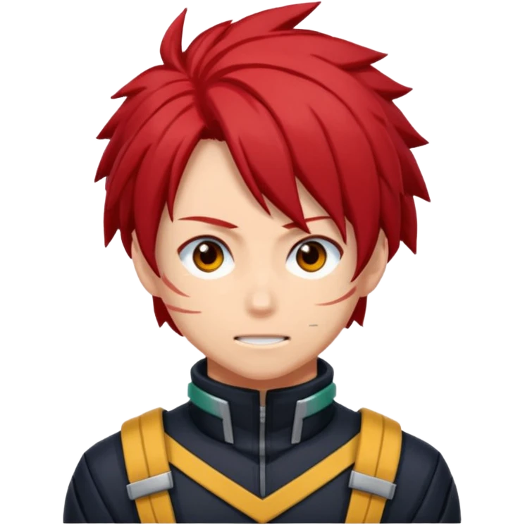 Oh My hero academy character with black and red hair  emoji