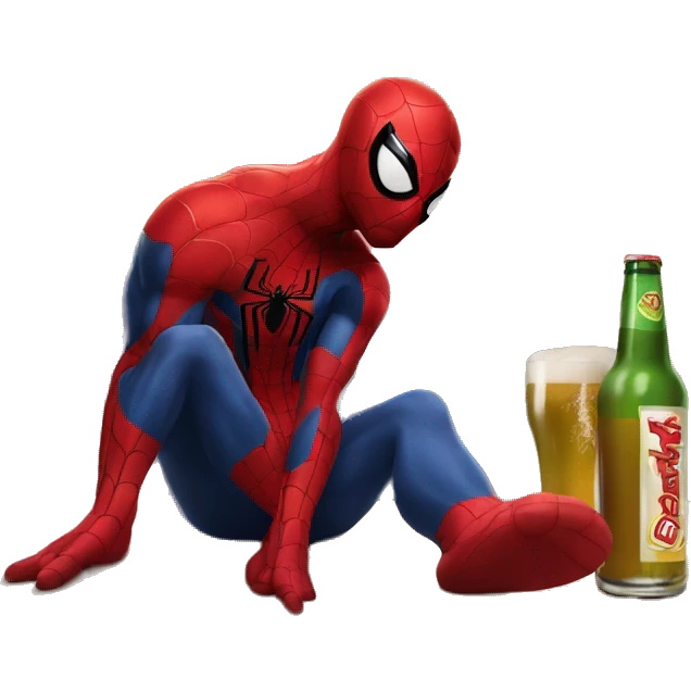 Spider-Man qui boit une bière  emoji