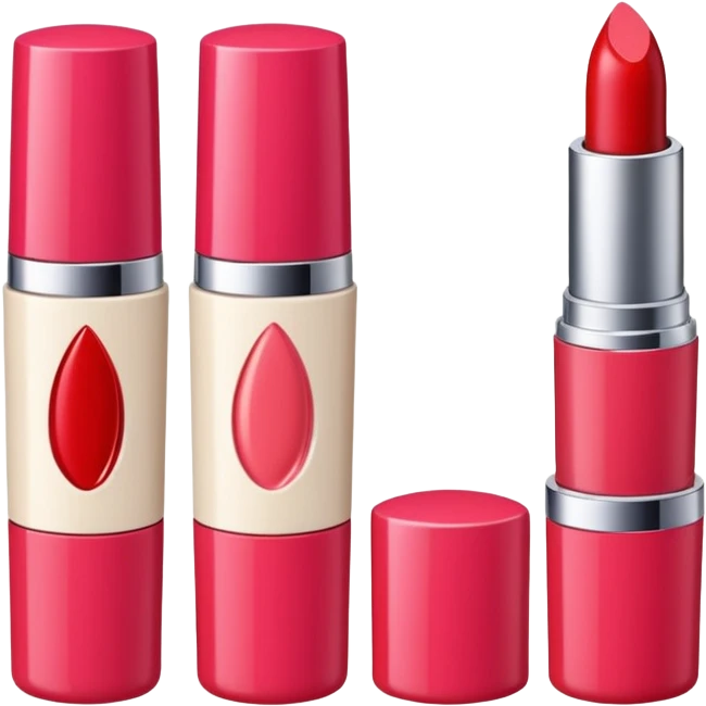 emoji of cards with illustrations of lipstick, serum and hand cream on them
 emoji