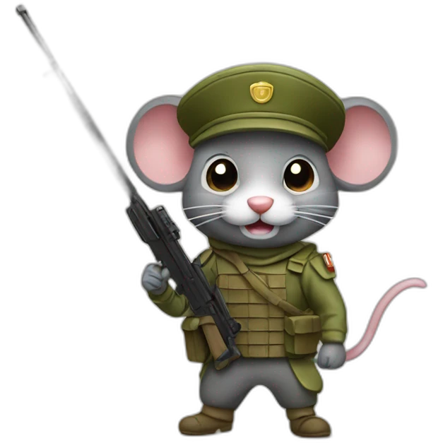 armed mouse soldier emoji