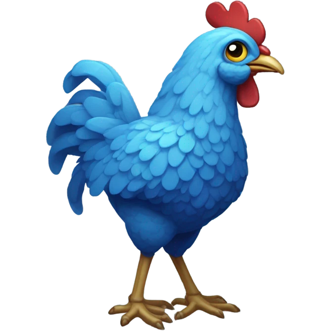 blue chicken in pixelart emoji