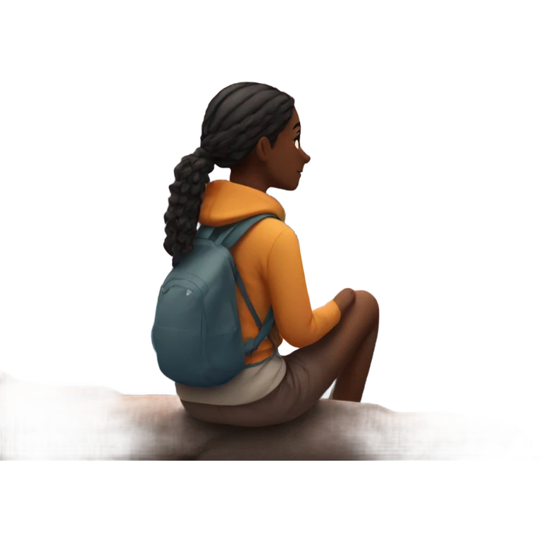 girl watching sunset in mountains  emoji
