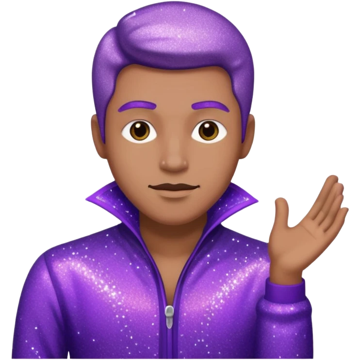 man supervisor wearing glitter purple glittery clothes emoji