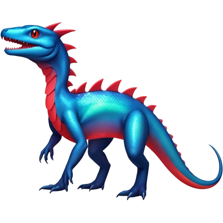 Colorful Iridescent Exotic Salandit-Aurorus-Salamence-Fakémon-hybrid-creature (full body)  emoji