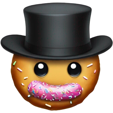 Donut with a top hat emoji