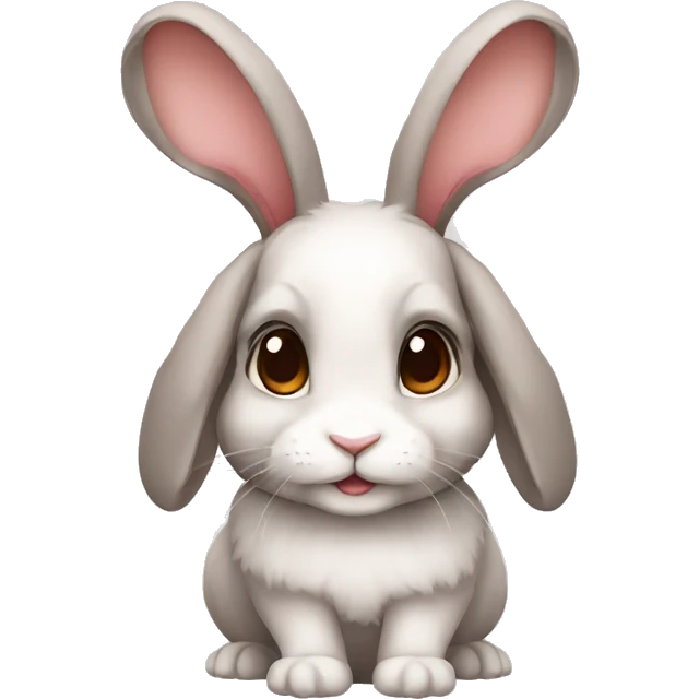 cute lop ear rabbit emoji