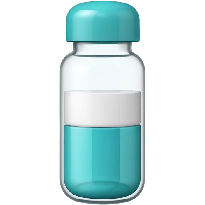 white and teal pill bottle with teal and white color split emoji