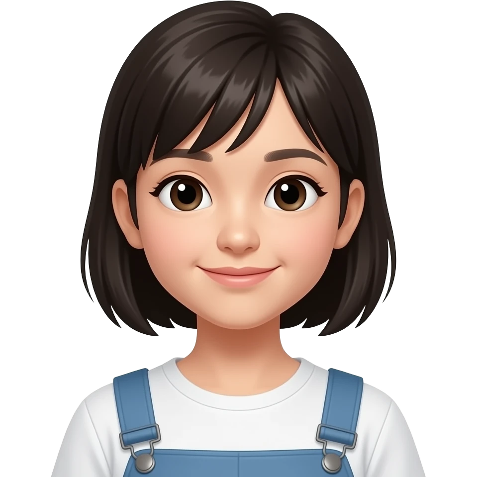 A cute-looking Asian teenage girl emoji