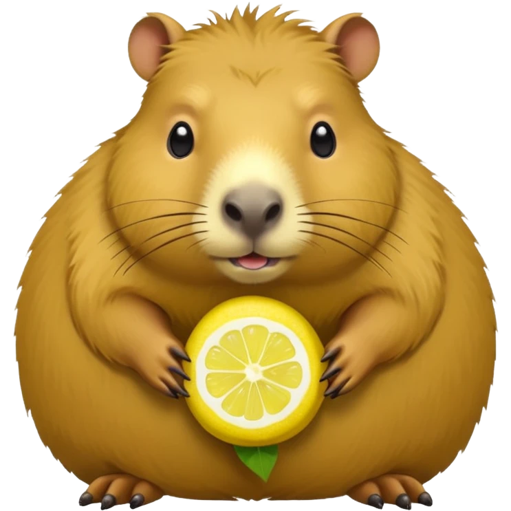 a capybara with a lemon body emoji