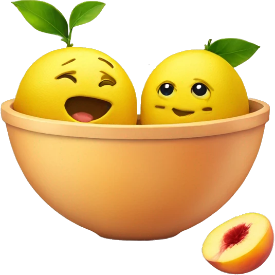 Lemon and peach in a bowl emoji