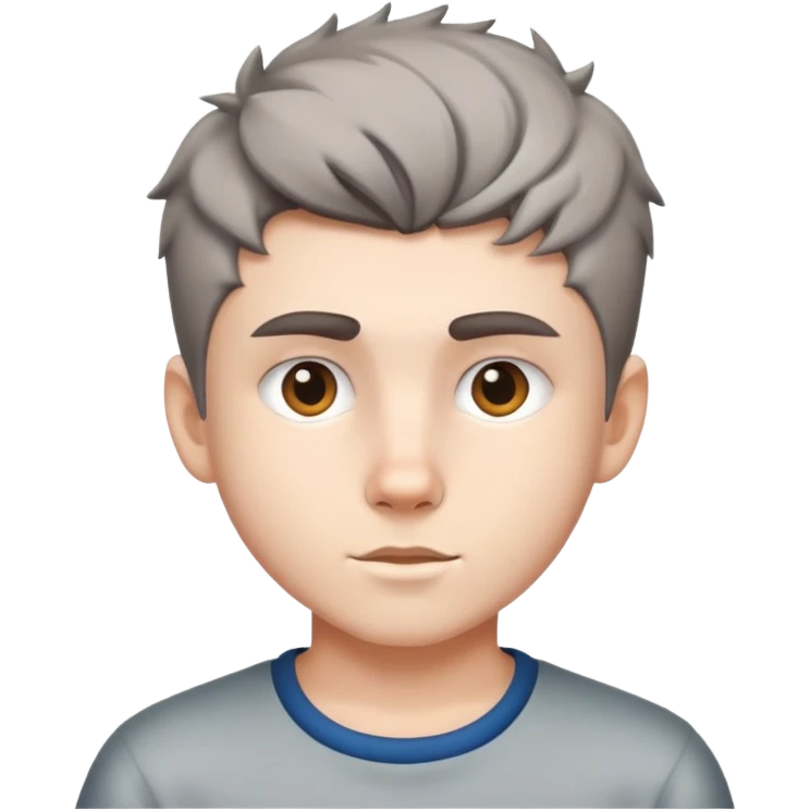 Boy with wolf cut hair emoji