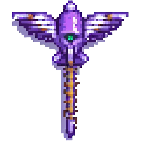 Needler weapon from Halo game, pixel art style emoji