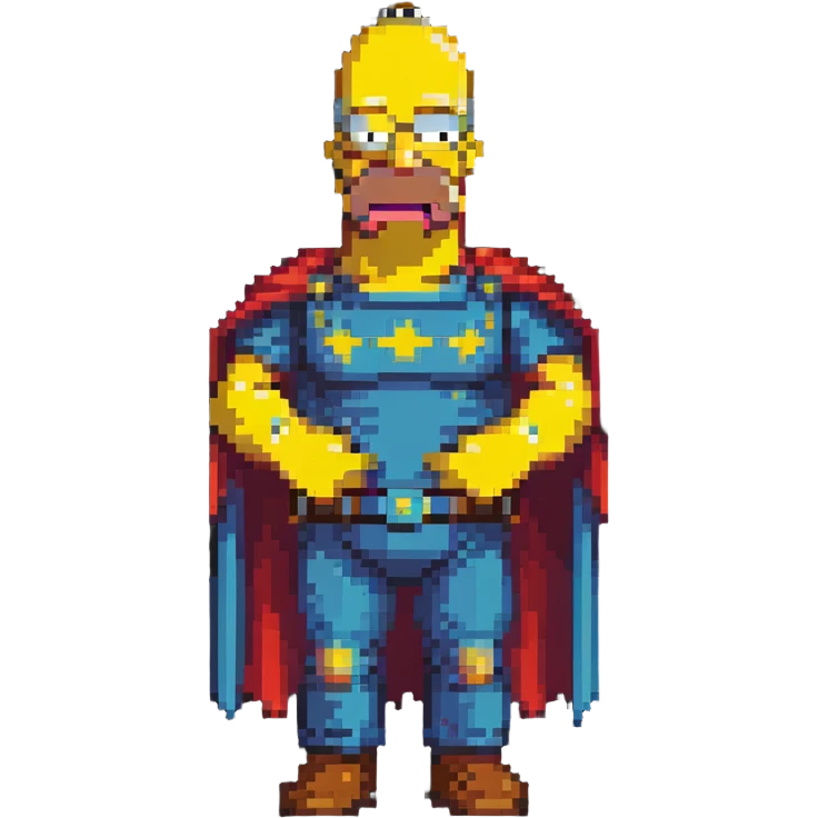 Homer Simpson dressed as a superhero emoji
