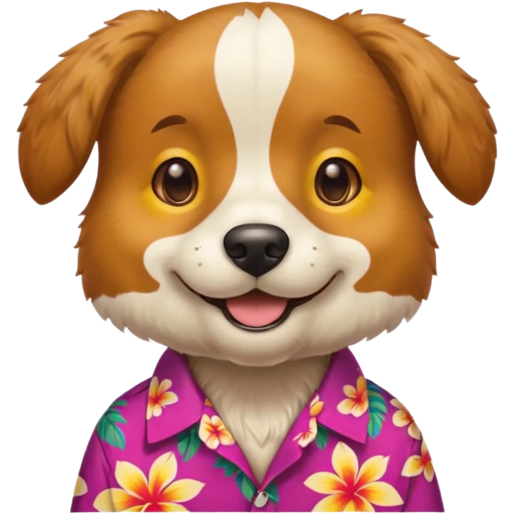 Dog – wearing colorful aloha shirt emoji