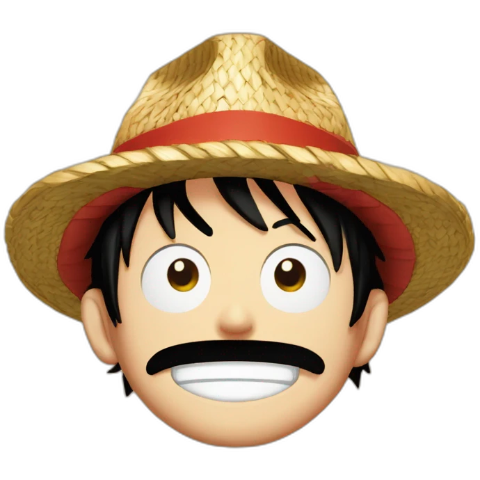 Luffy one piece avec son chapeau de paille emoji