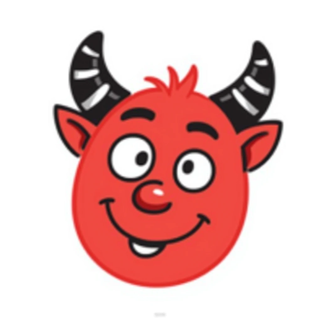 doodle style smiling red demon face emoji