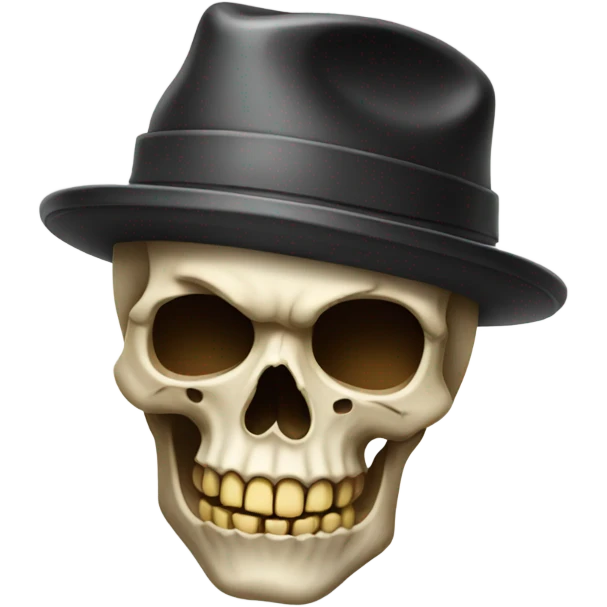 skull with hat on top emoji