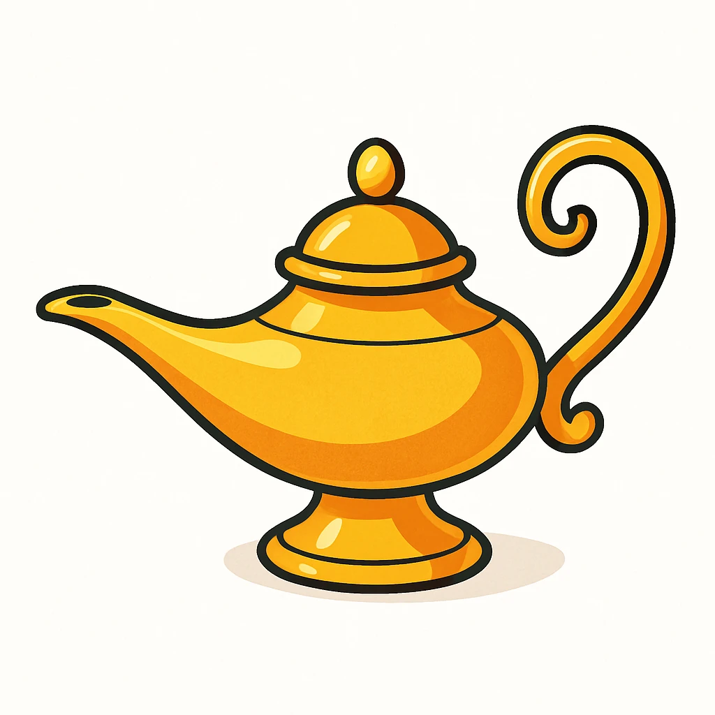 A magic lamp in a generic illustrative style emoji