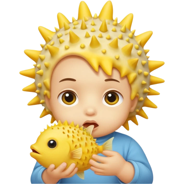 baby eating a pufferfish emoji