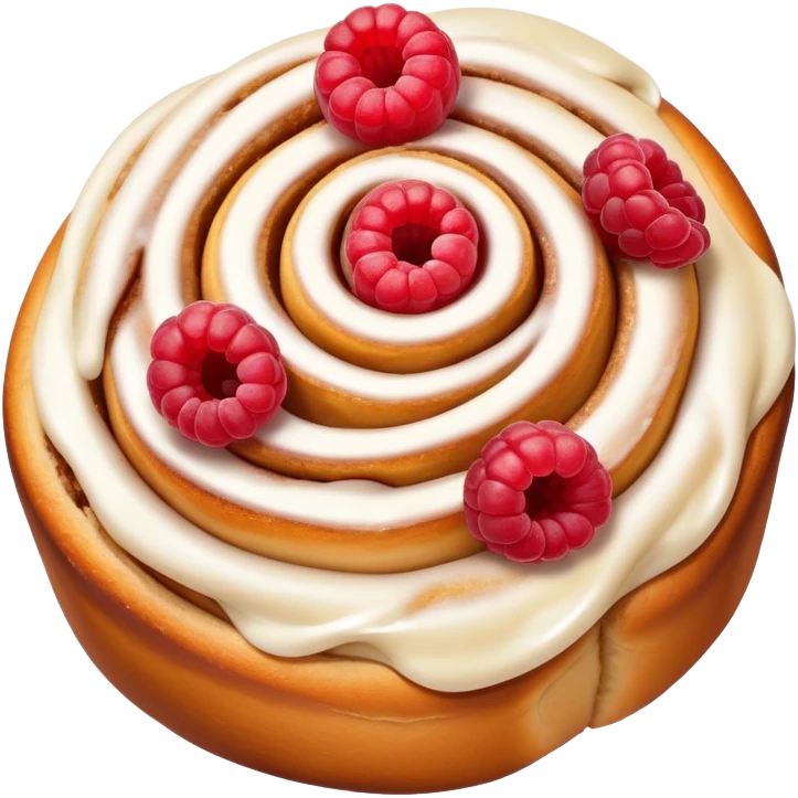 a cinnamon roll with raspberries inside emoji