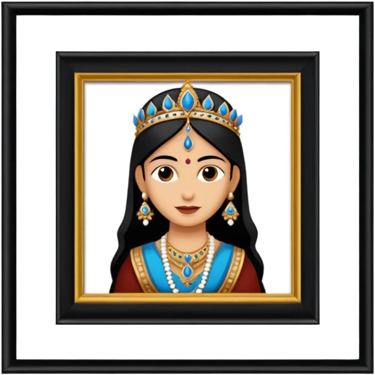an indian frame with a royal painting  emoji