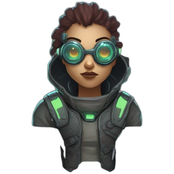 cyberpunk alien character desing scifi roguelike rpg style inspired by slay the spire digital art emoji