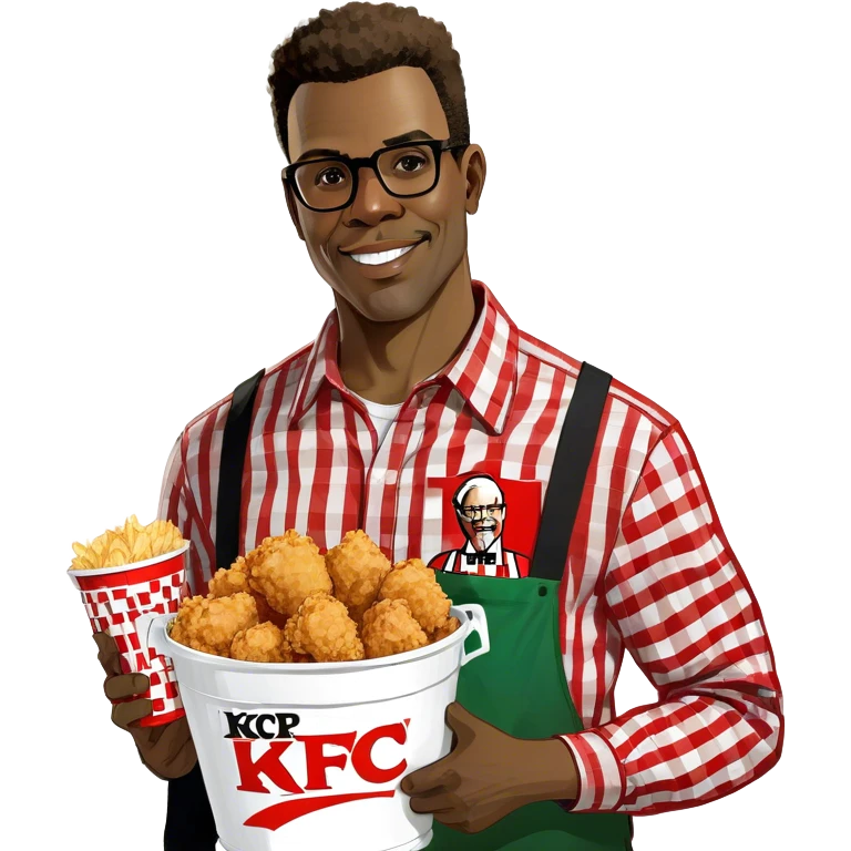 african american man holding kfc emoji