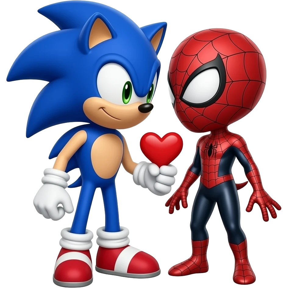 sonic  e mulher aranha love emoji