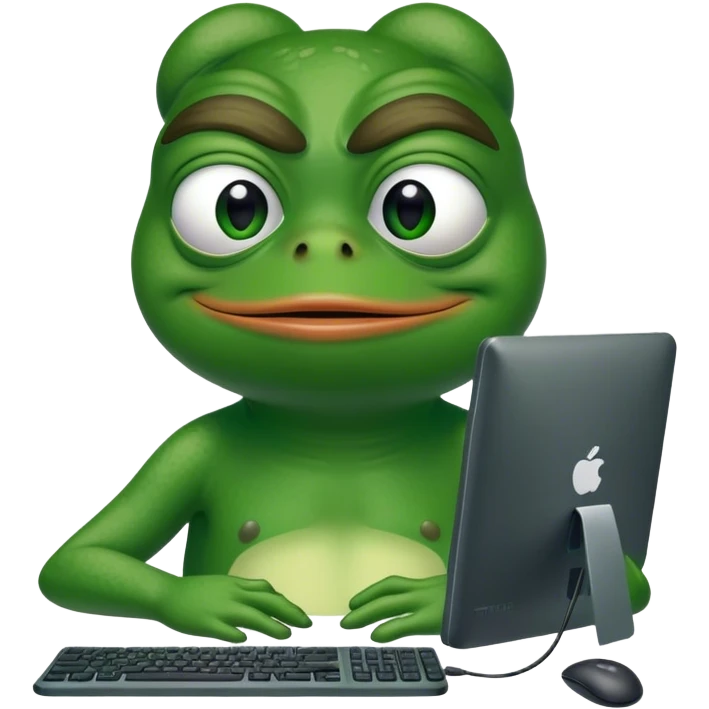 pepe the frog with a pc emoji