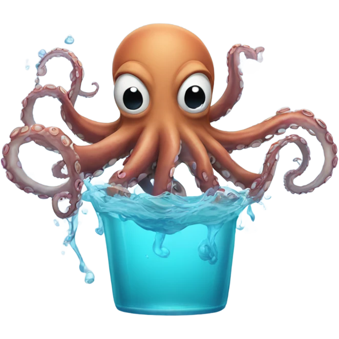Octopus spitting water emoji