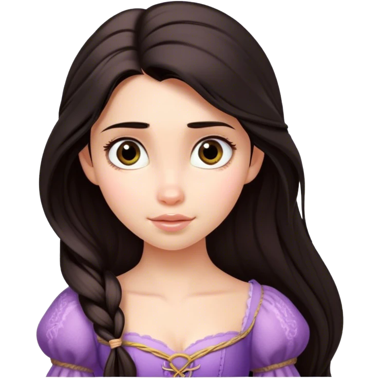Disney Princess tangled with dark hair as a kid emoji