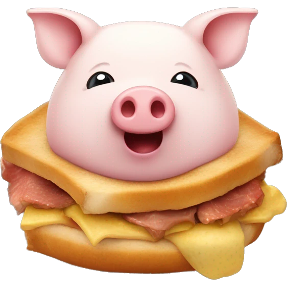 Pourine qui mange un cochon emoji