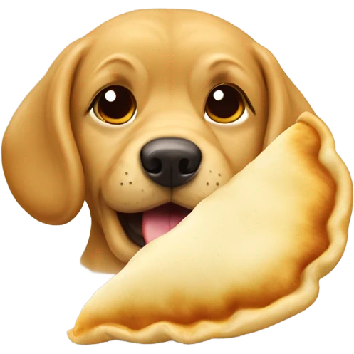 Polish dog eating pierogi emoji