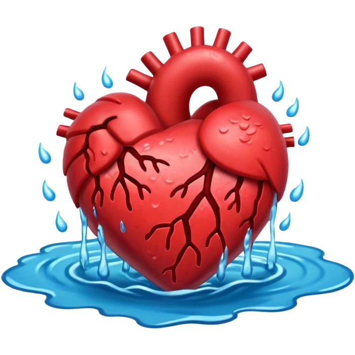 The heart beating in the river emoji