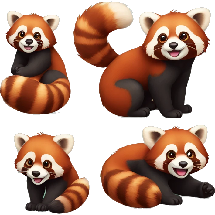 red panda shows love emoji