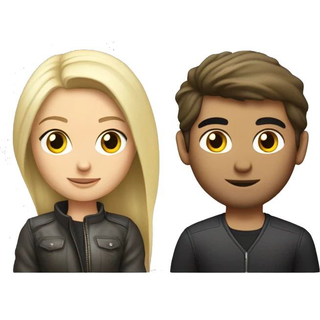 blonde girl and brunette(like kurdish guys) guy driving a Porsche 911 emoji