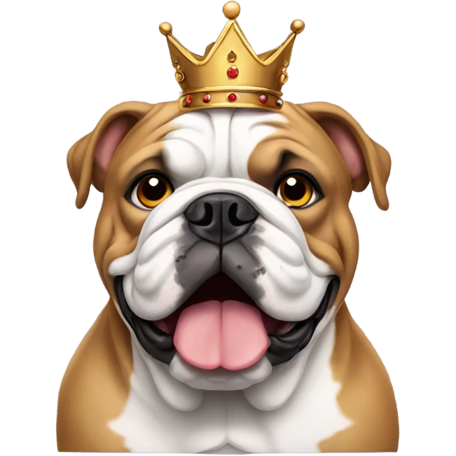 English bulldog with a crown emoji