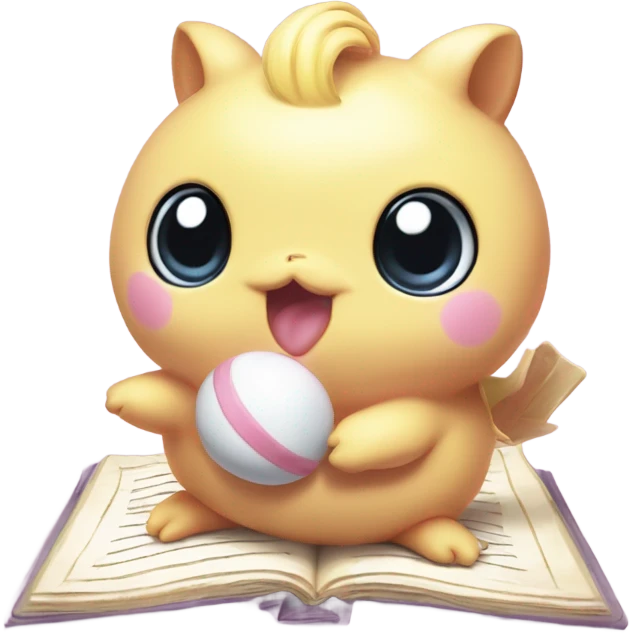 Jiggly puff playing Pictionary with psyduck emoji