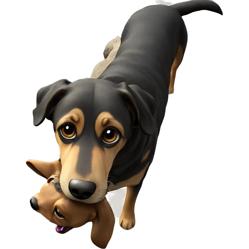 realistic dog in nature emoji