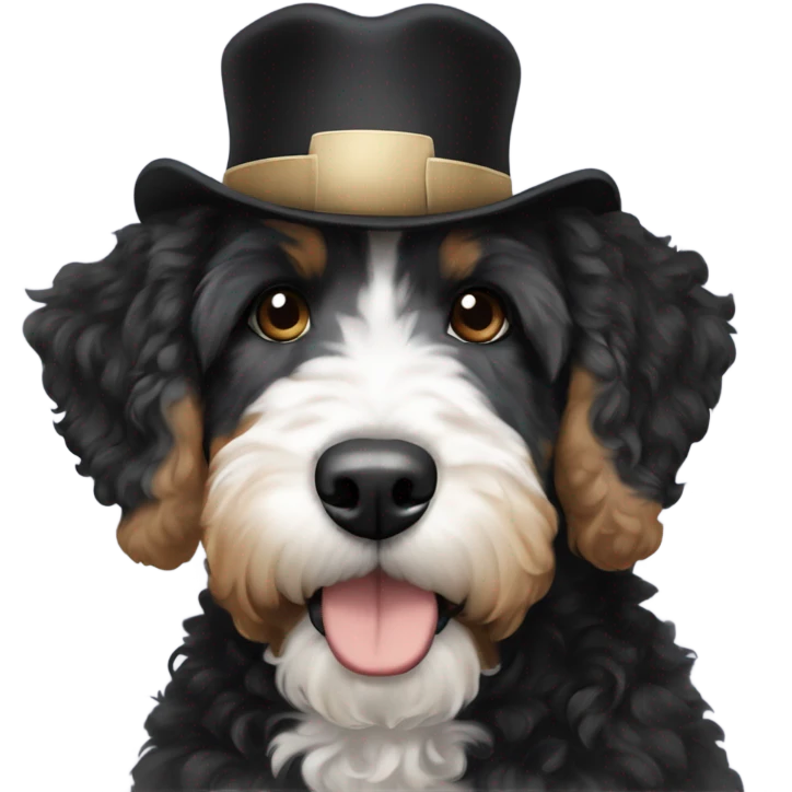 Bernedoodle with purdue hat emoji