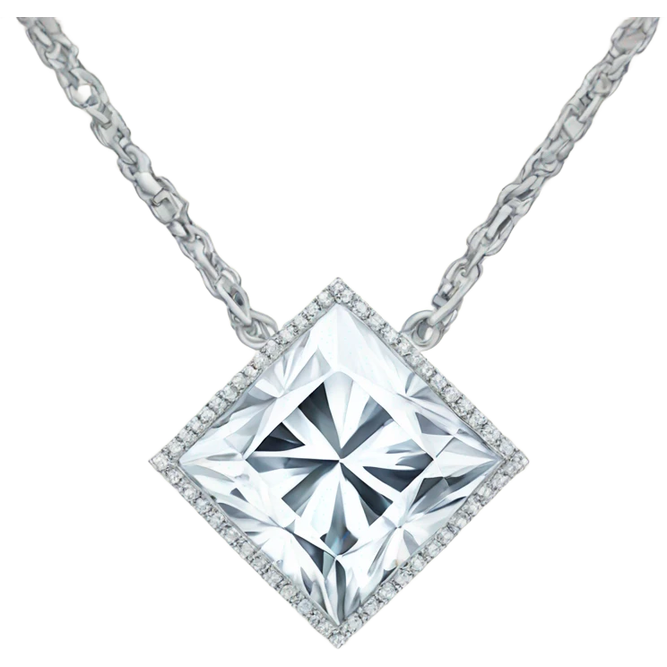 Necklace with single diamond  emoji