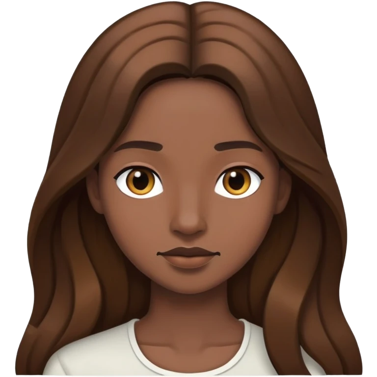 Long haired brown white and blacl emoji