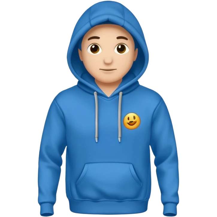 hoodie blu simple, dont add laces and no face ore smile emoji